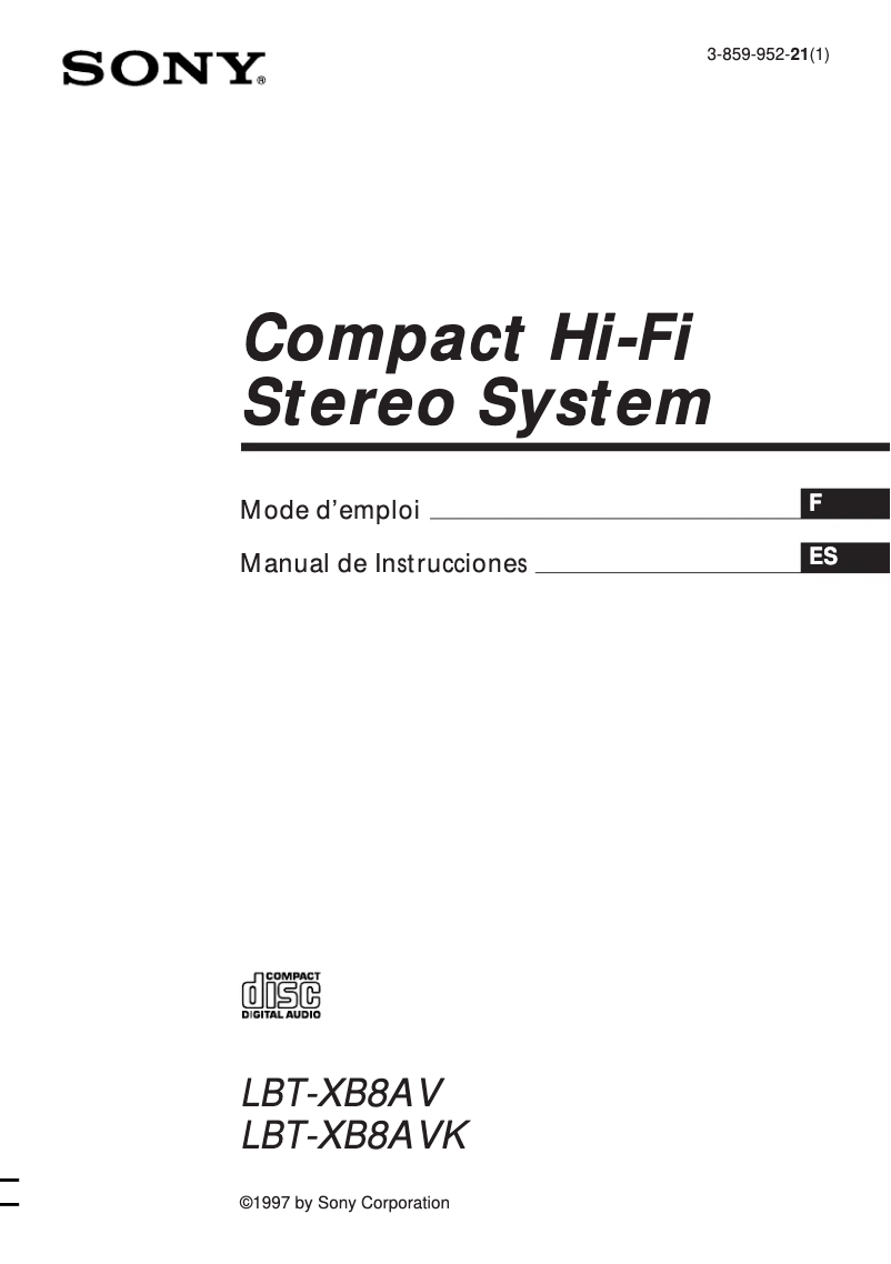 Imagen de la primera página del manual del dispositivo LBT-XB8AVK