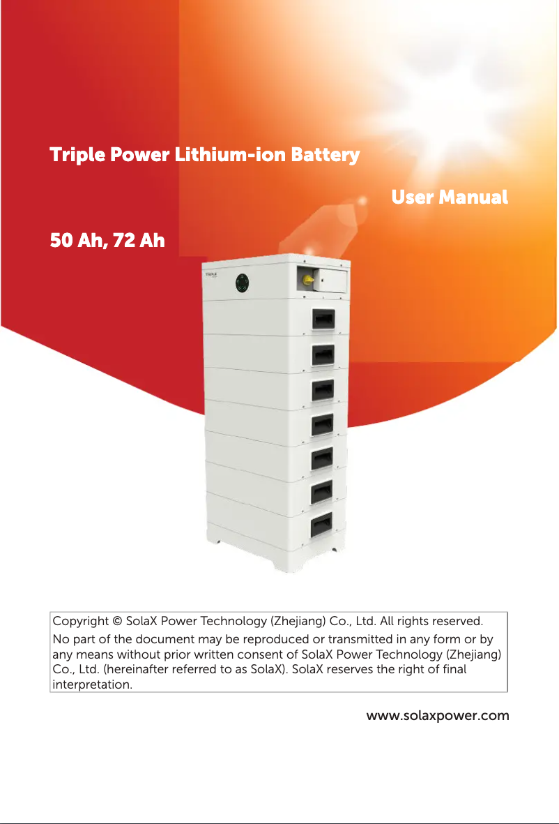 Página 1 del manual Manual de usuario SolaX Power T-BAT HS25.2