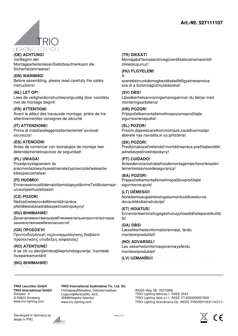 Imagen de la primera página del manual del dispositivo Salina 527111107