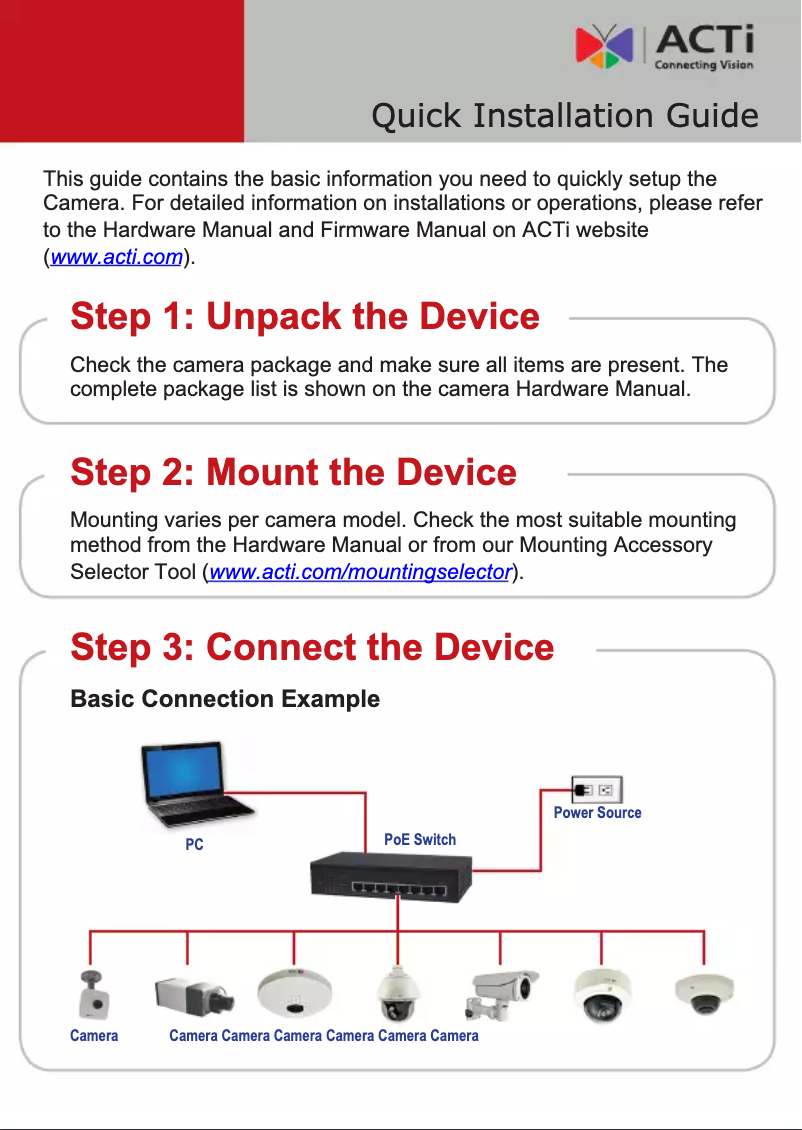 Página 1 del manual Manual de usuario ACTi E33