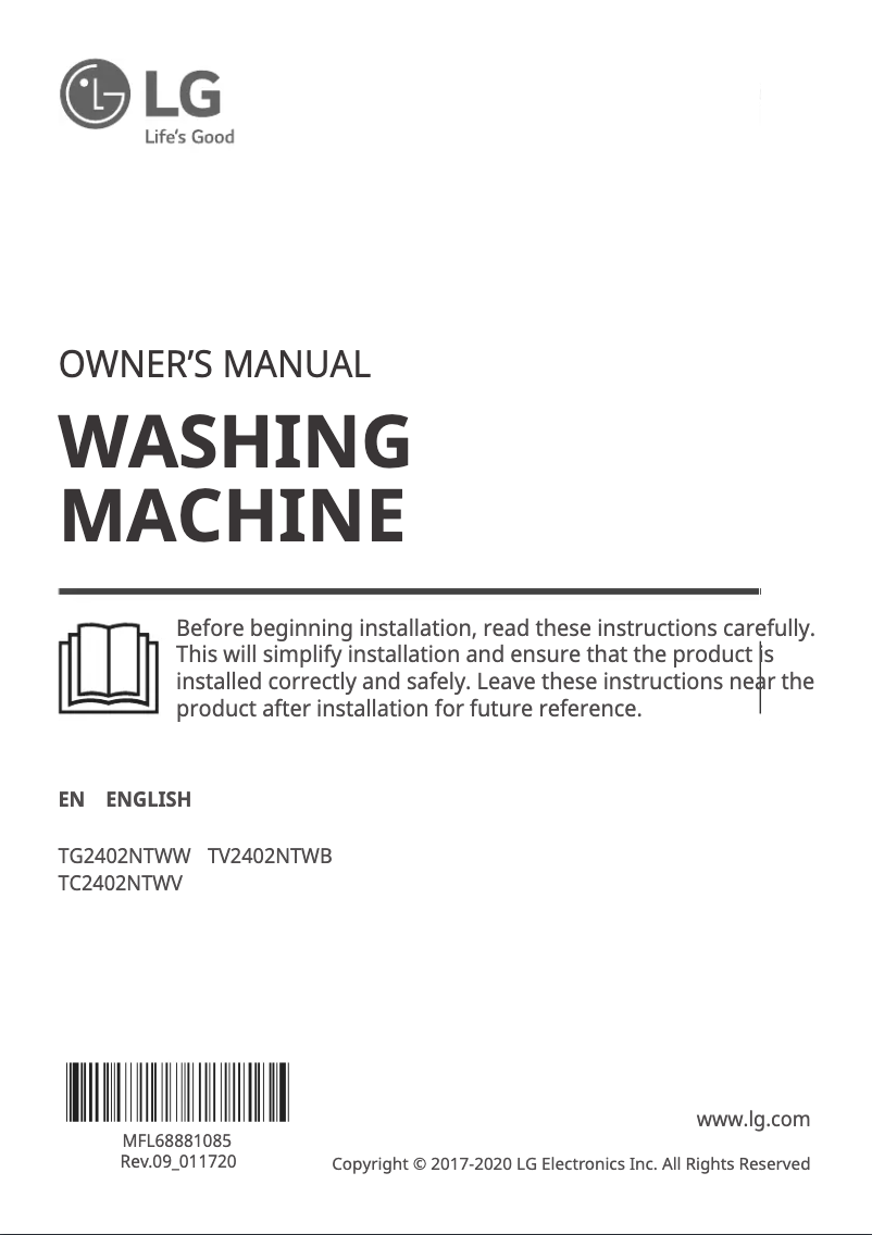 Página 1 del manual Manual de usuario LG TV2402NTWB