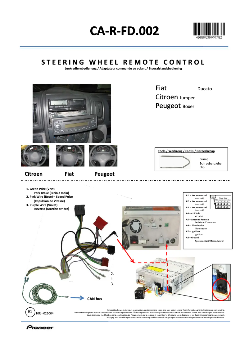 Página 1 del manual Manual de usuario Pioneer CA-R-FD.002