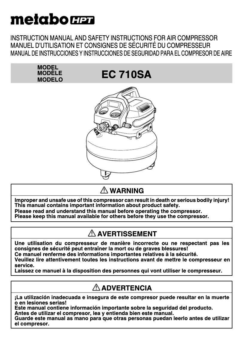 Página 1 del manual Manual de usuario HiKOKI EC710SA
