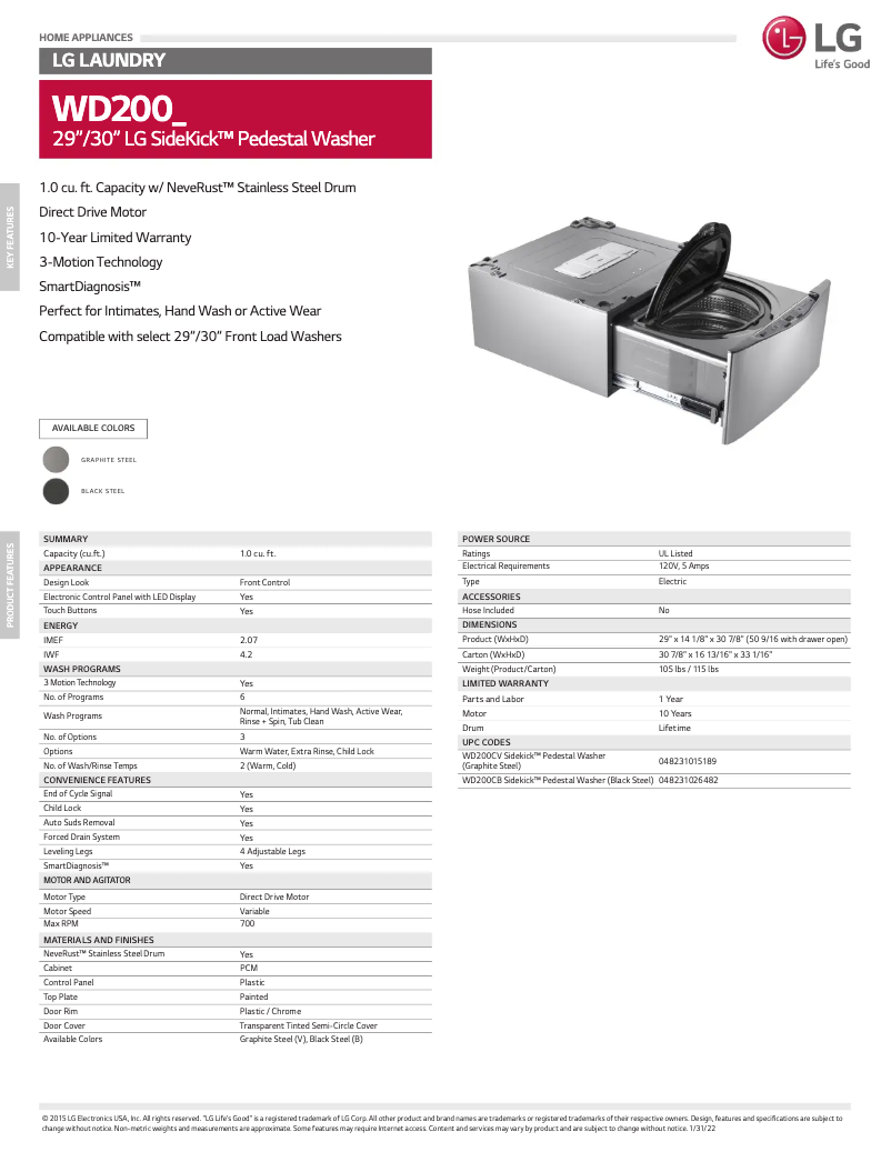 Imagen de la primera página del manual del dispositivo WD200CB