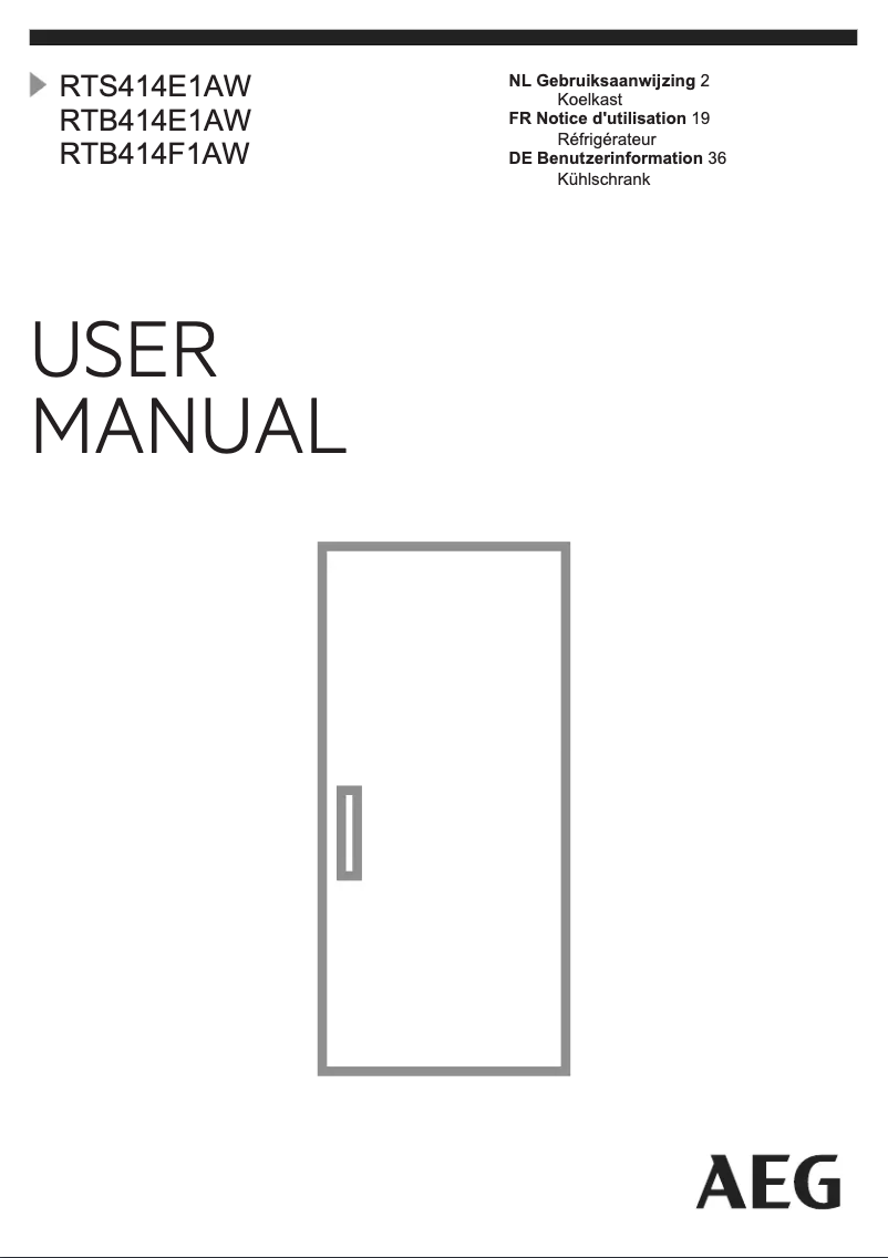 Página nº 1 - Manual de usuario AEG RTS414E1AW