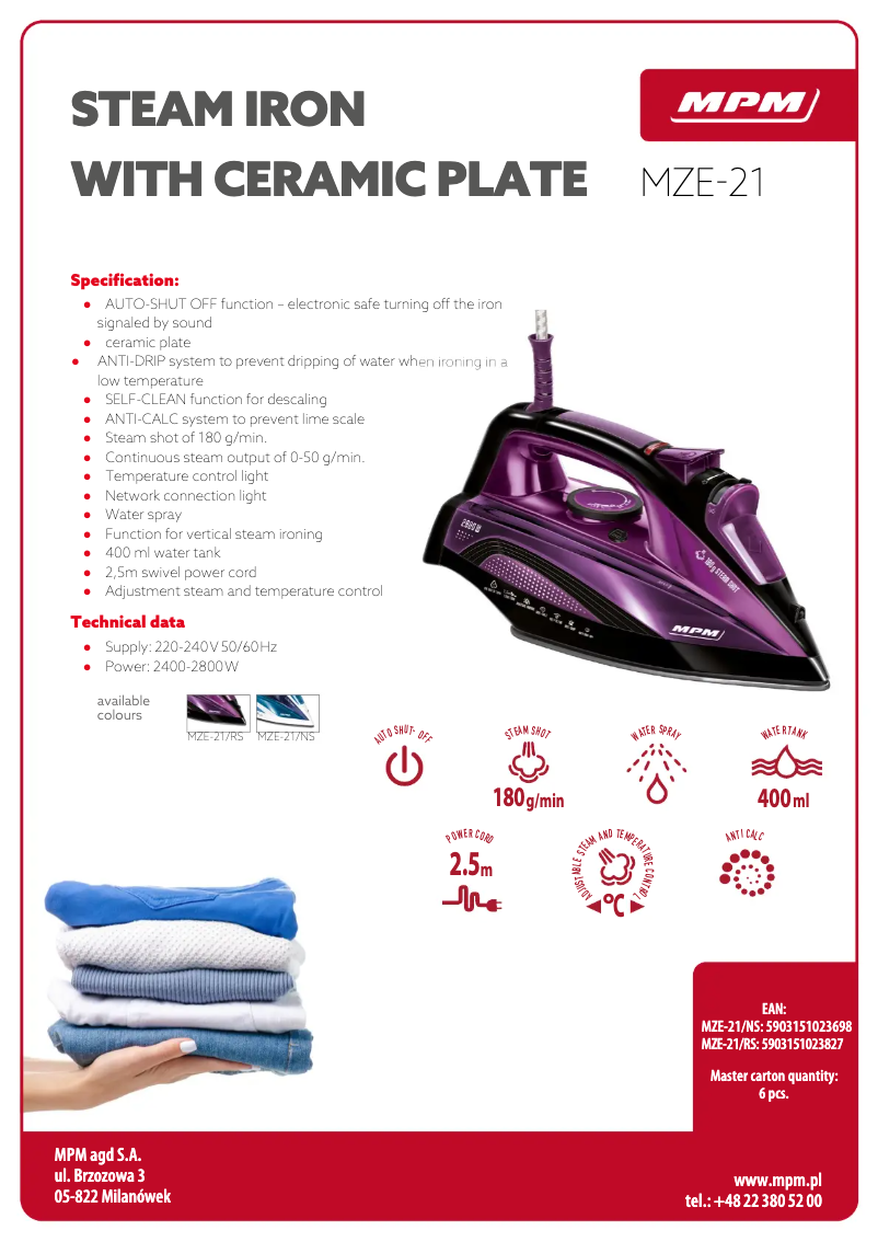 Página nº 1 - Ficha técnica MPM MZE-21