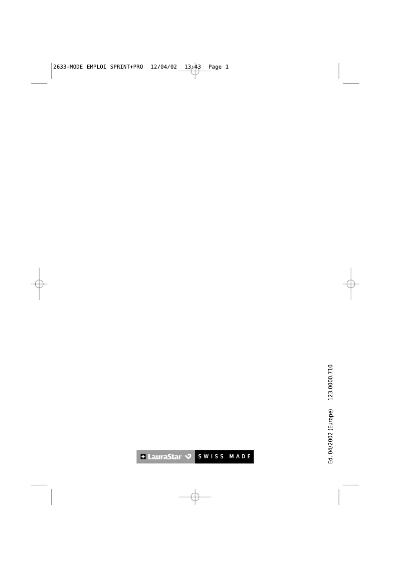 Página nº 1 - Manual de usuario Laurastar Sprint