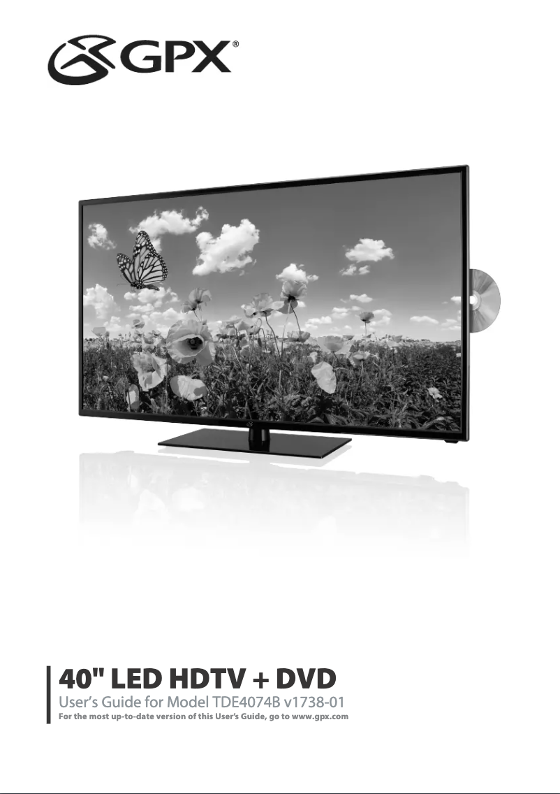 Página 1 del manual Manual de usuario GPX TDE4074W
