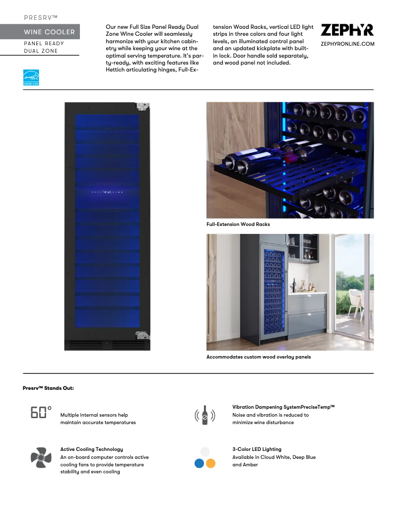 Página nº 1 - Ficha técnica Zephyr Presrv PRW24F02CPG