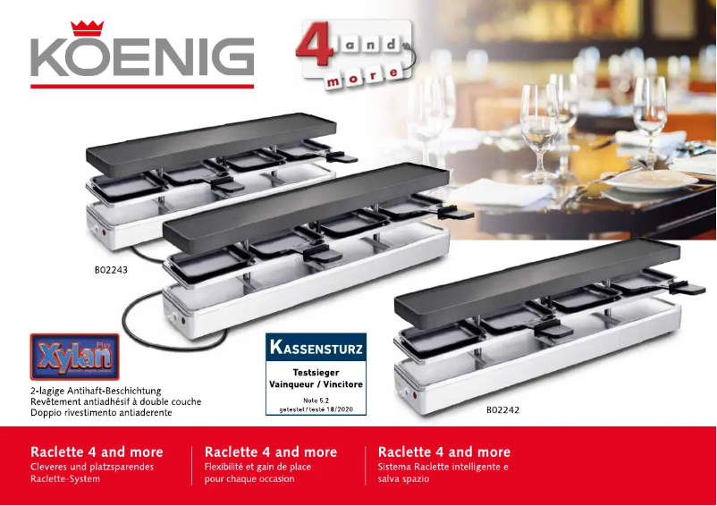 Imagen de la primera página del manual del dispositivo Raclette Duo 4