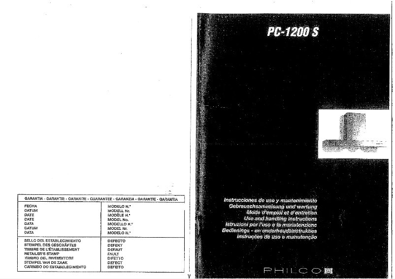 Página 1 del manual Manual de usuario Philco PC900S