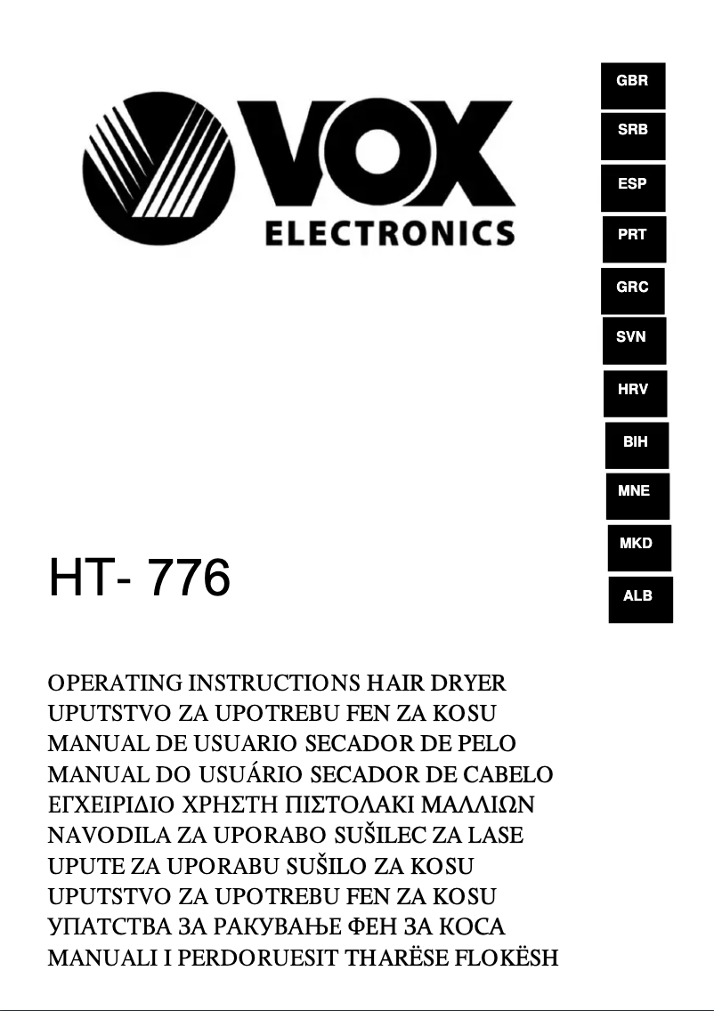Imagen de la primera página del manual del dispositivo HT-776