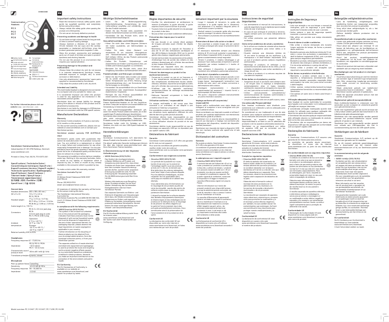 Página 1 del manual Manual de usuario Sennheiser PC 8 USB