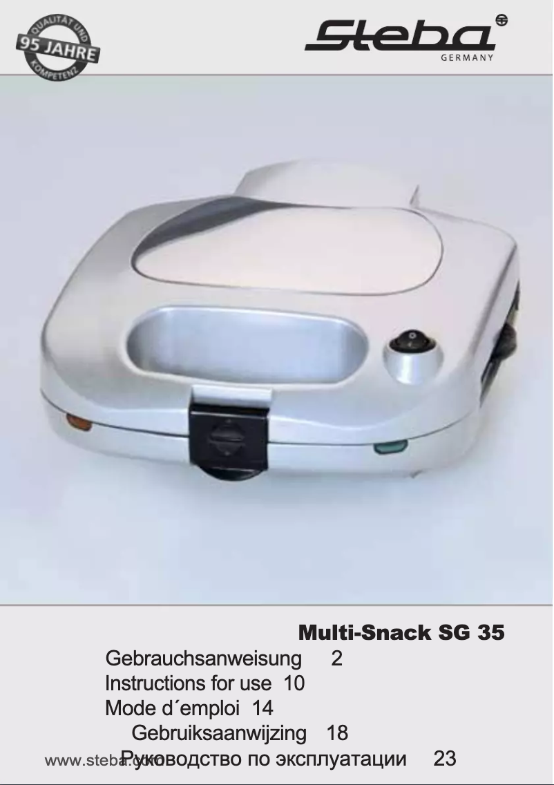 Página 1 del manual Manual de usuario Steba SG 35