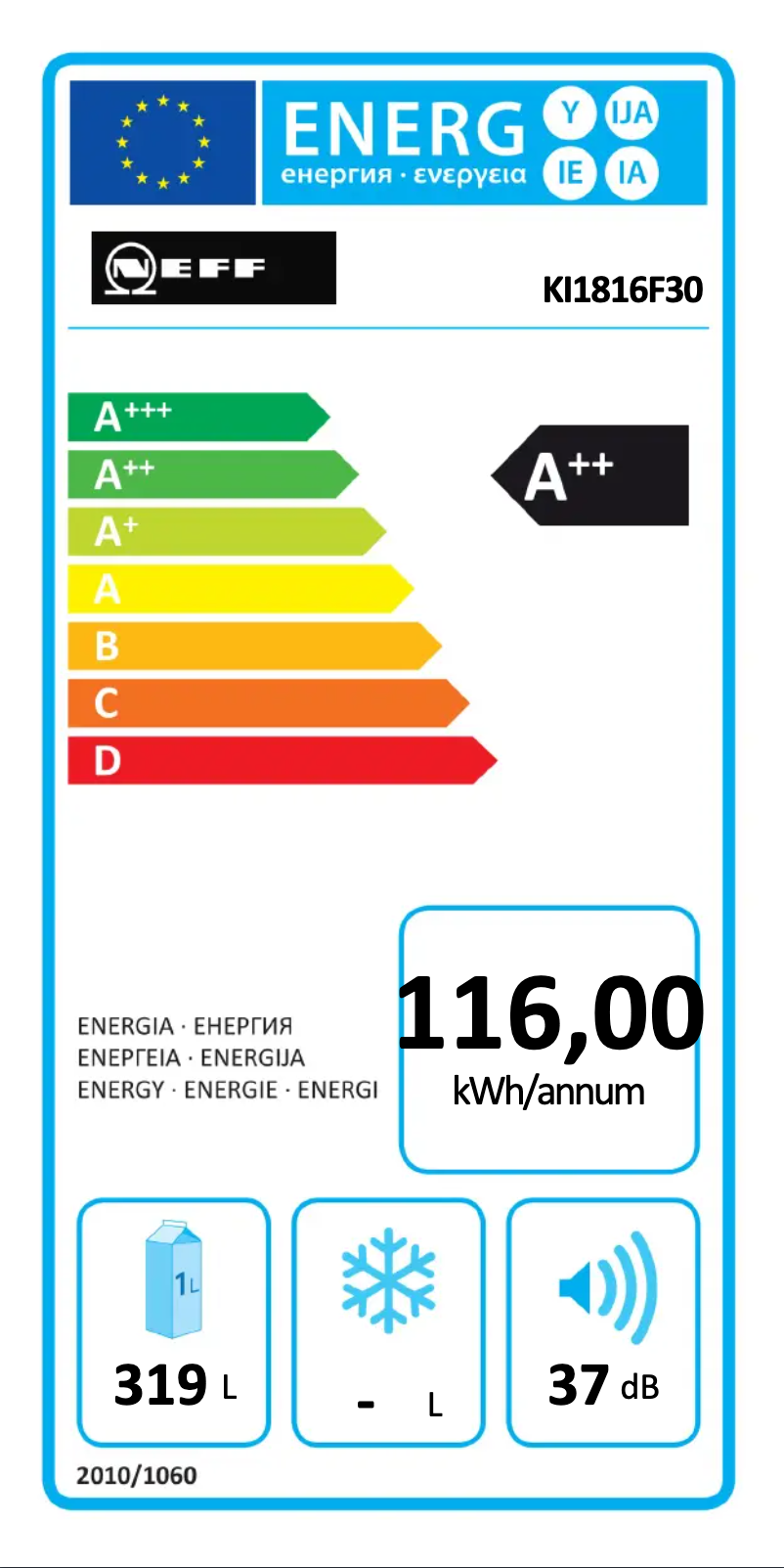 Página nº 1 - Etiqueta energética Neff KI1816F30