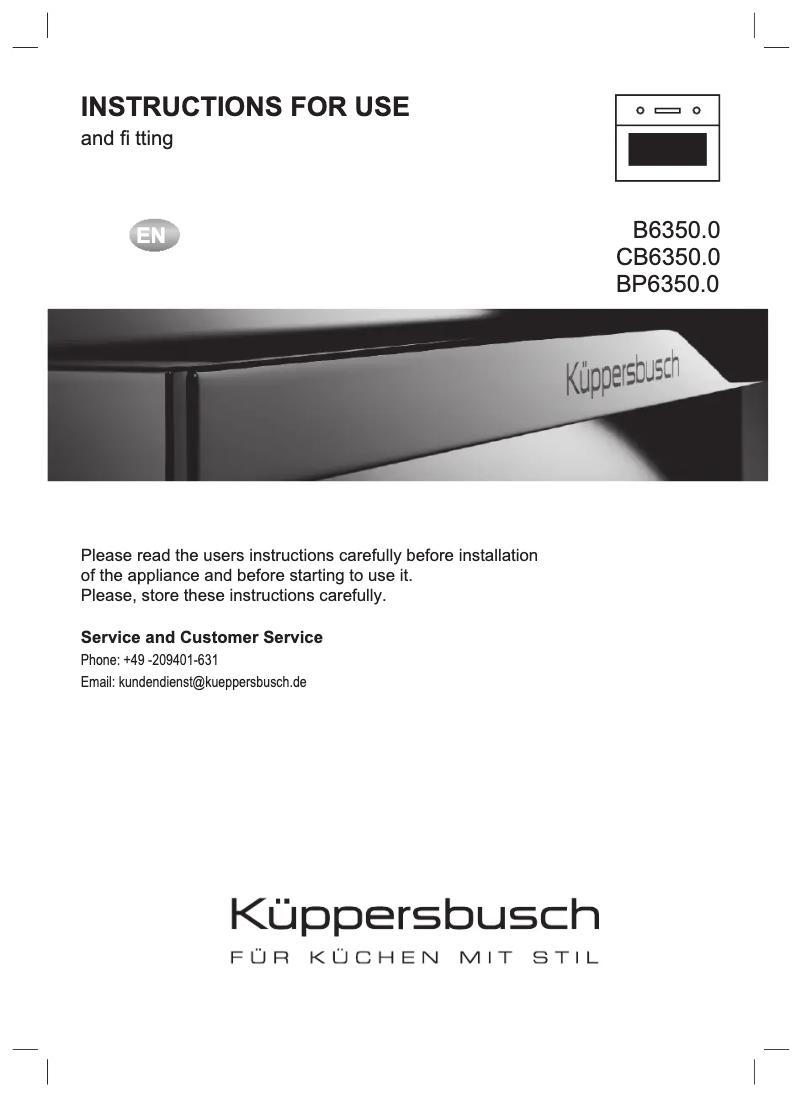 Página 1 del manual Manual de usuario Küppersbusch CB 6350.0S