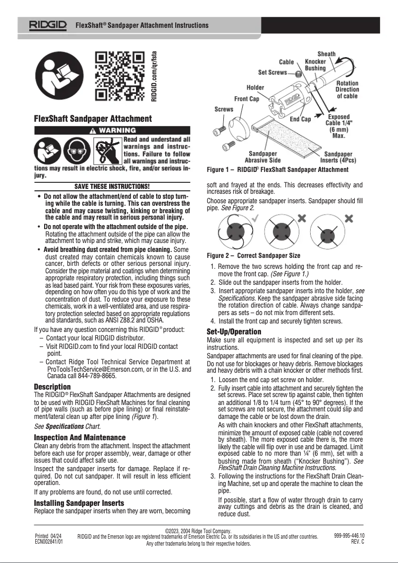 Imagen de la primera página del manual del dispositivo FlexShaft K9-204