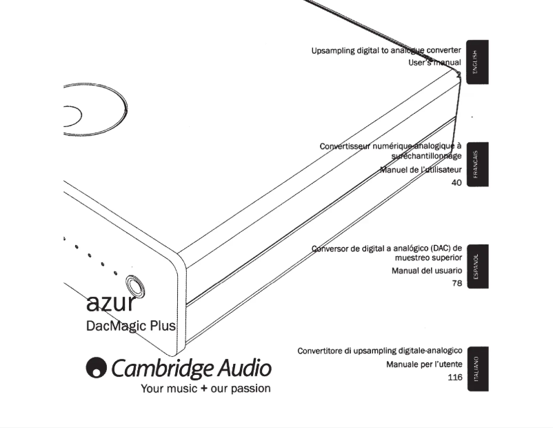 Página 1 del manual Manual de usuario Cambridge DacMagic Plus