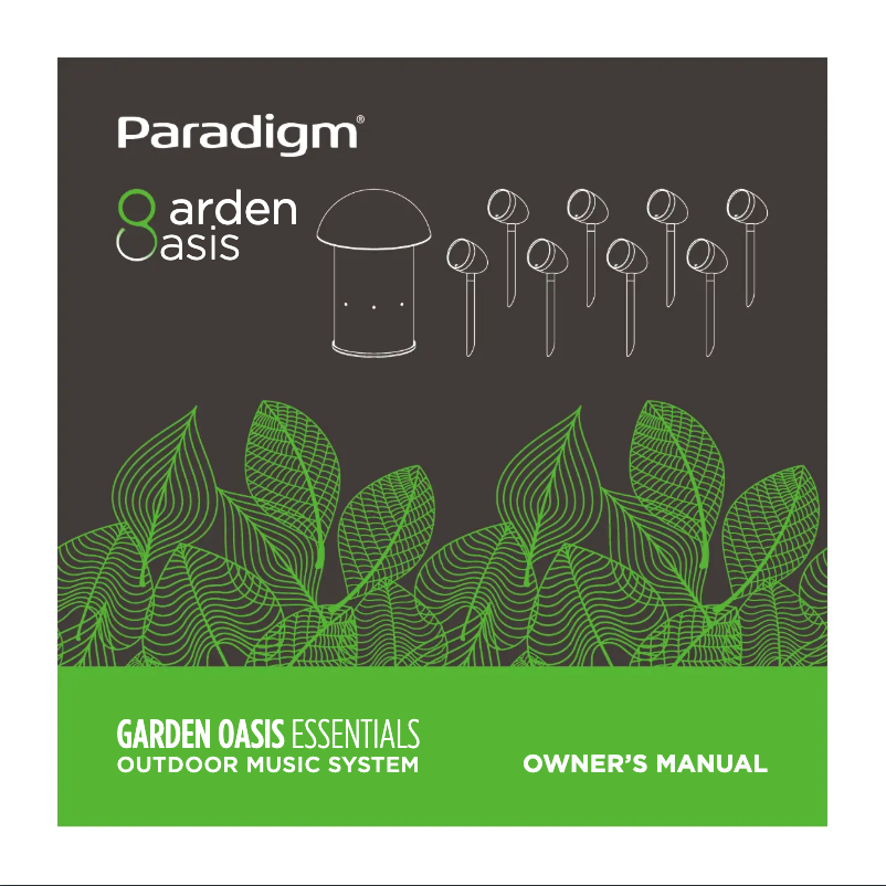 Página 1 del manual Manual de usuario Paradigm Garden Oasis Essentials