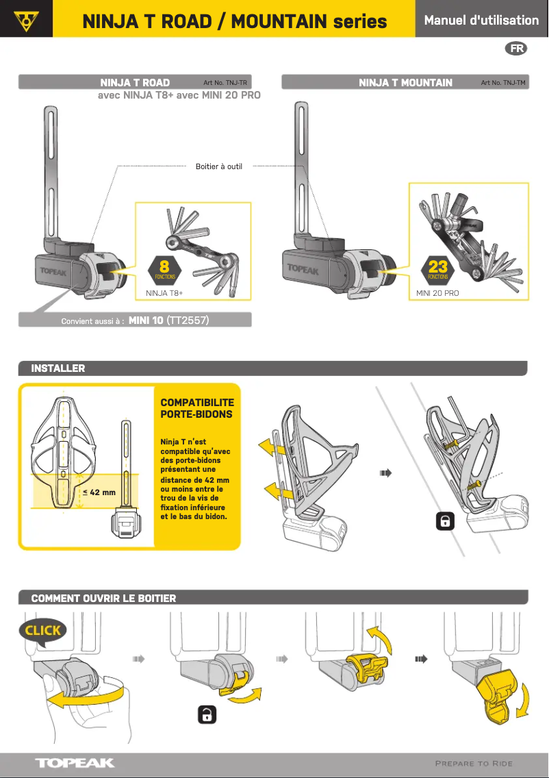Página 1 del manual Manual de usuario Topeak NINJA T ROAD
