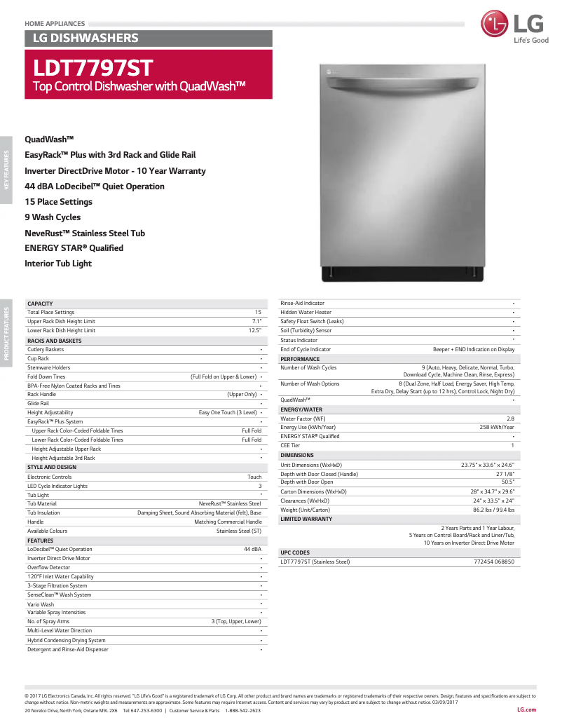 Imagen de la primera página del manual del dispositivo LDT7797ST