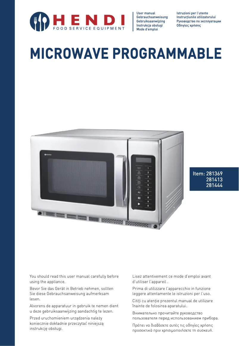 Página 1 del manual Manual de usuario Hendi 281444