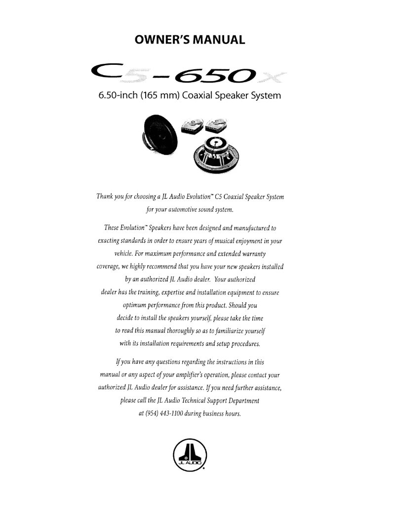 Página nº 1 - Manual de usuario JL Audio C5-650x