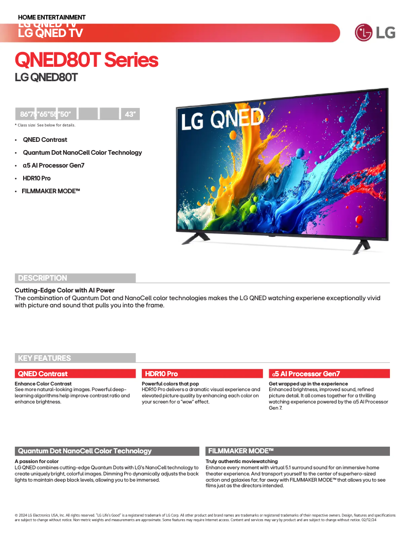 Imagen de la primera página del manual del dispositivo 86QNED80TUC