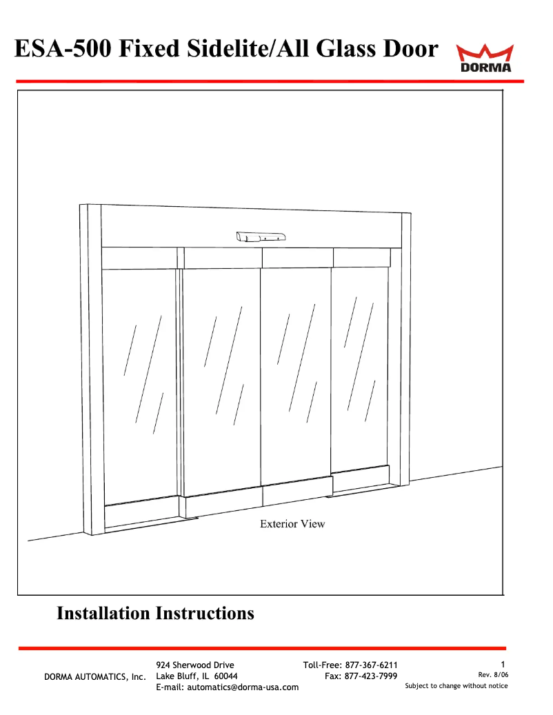 Imagen de la primera página del manual del dispositivo ESA 500
