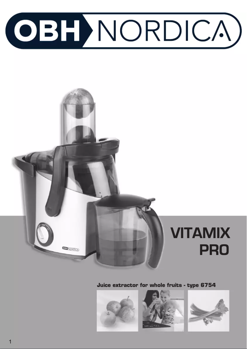 Imagen de la primera página del manual del dispositivo Vitamix Pro 6754