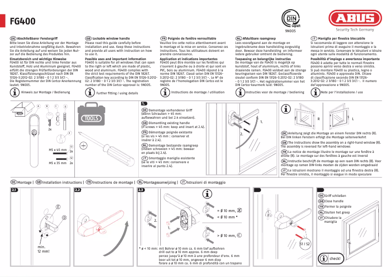 Imagen de la primera página del manual del dispositivo FG400