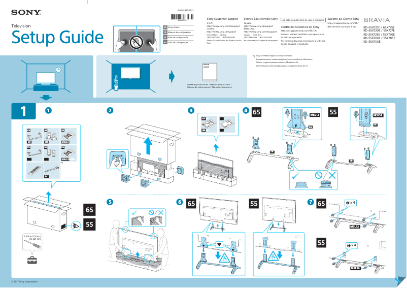 Imagen de la primera página del manual del dispositivo KD-55X705E