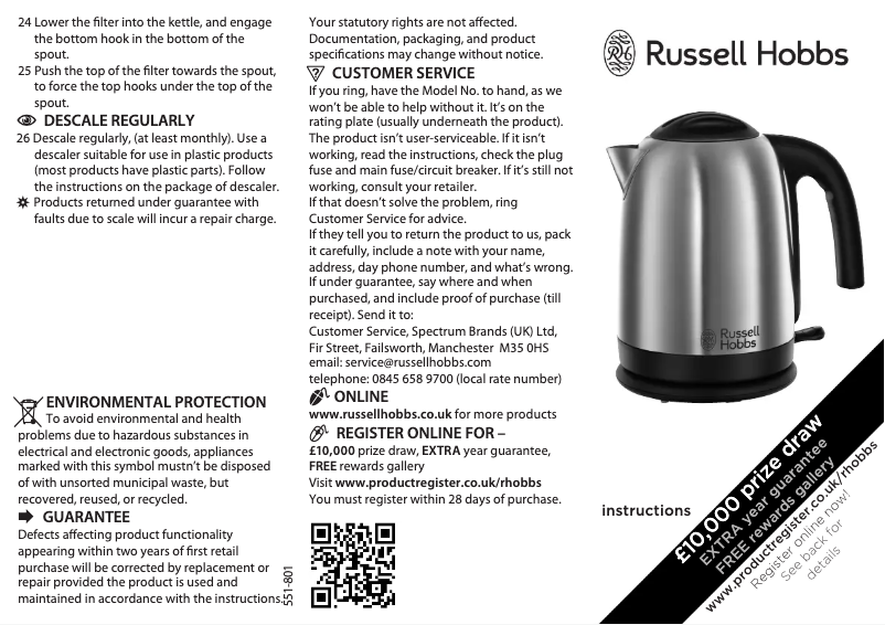Página 1 del manual Manual de usuario Russell Hobbs 20070