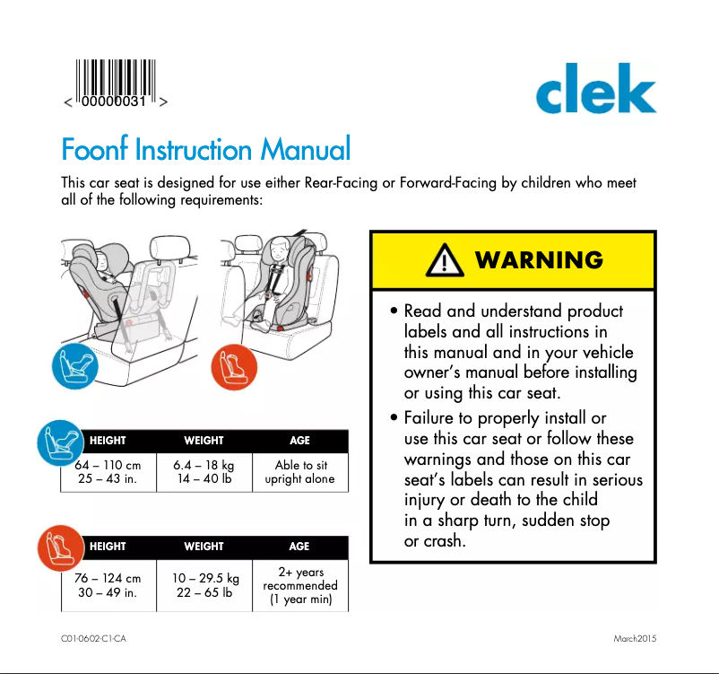 Página 1 del manual Manual de usuario Clek Foonf (2015)