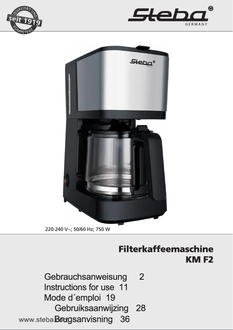 Página 1 del manual Manual de usuario Steba KM F2