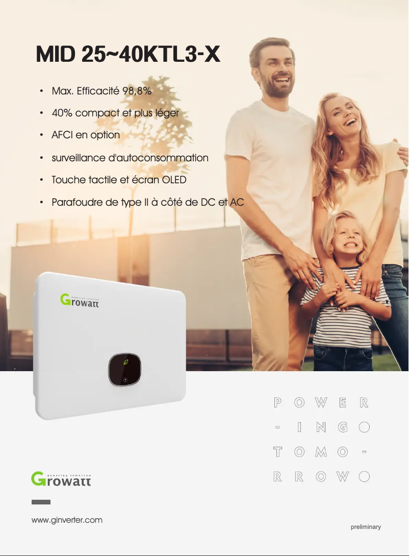 Página 1 del manual Guía de instalación Growatt MID 40KTL3-X