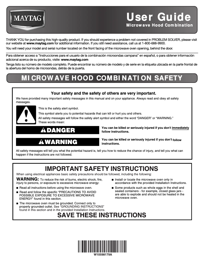 Página 1 del manual Manual de usuario Maytag MMV5219DS