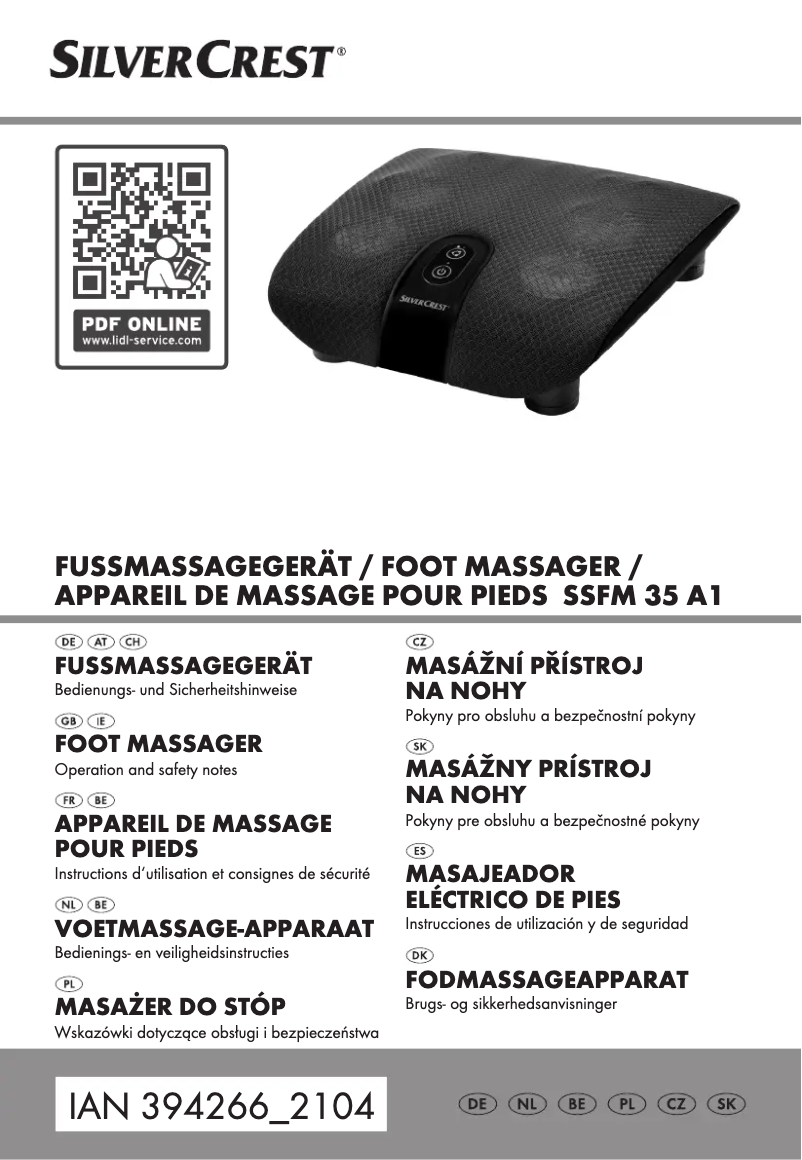 Imagen de la primera página del manual del dispositivo SSFM 35 A1