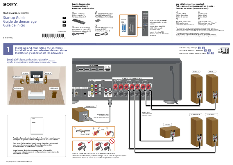 Imagen de la primera página del manual del dispositivo STR-DH770