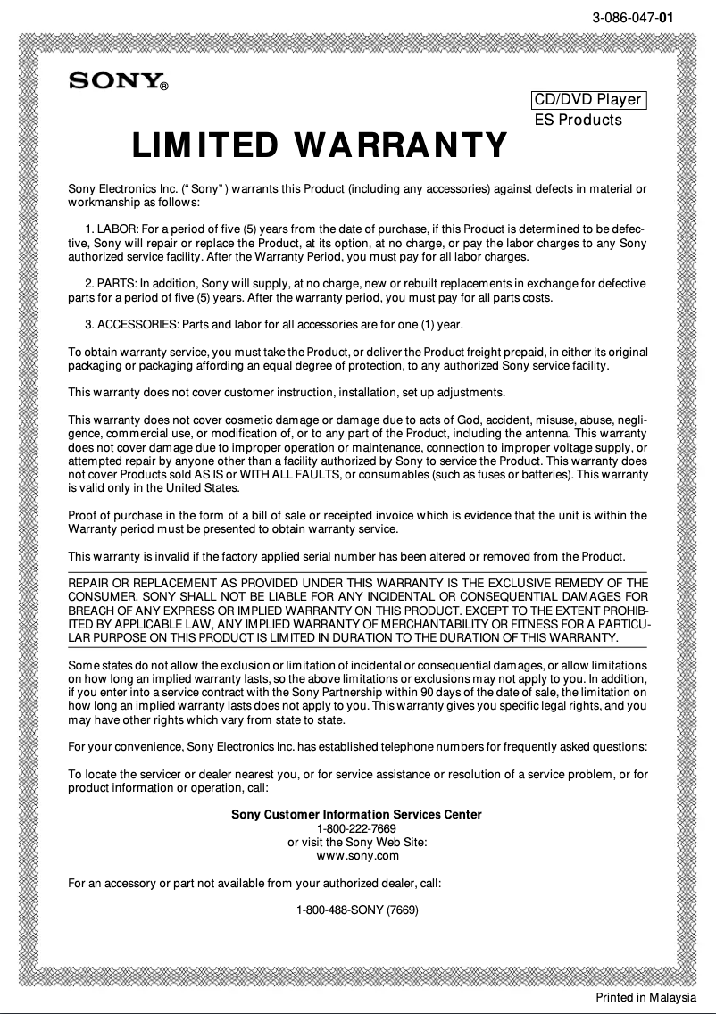 Imagen de la primera página del manual del dispositivo CDP-C75ES