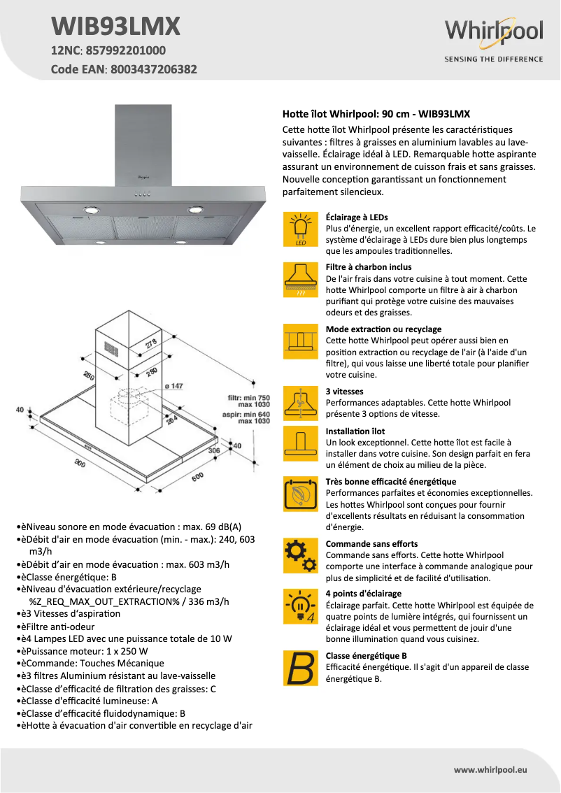 Imagen de la primera página del manual del dispositivo WIB93LMX