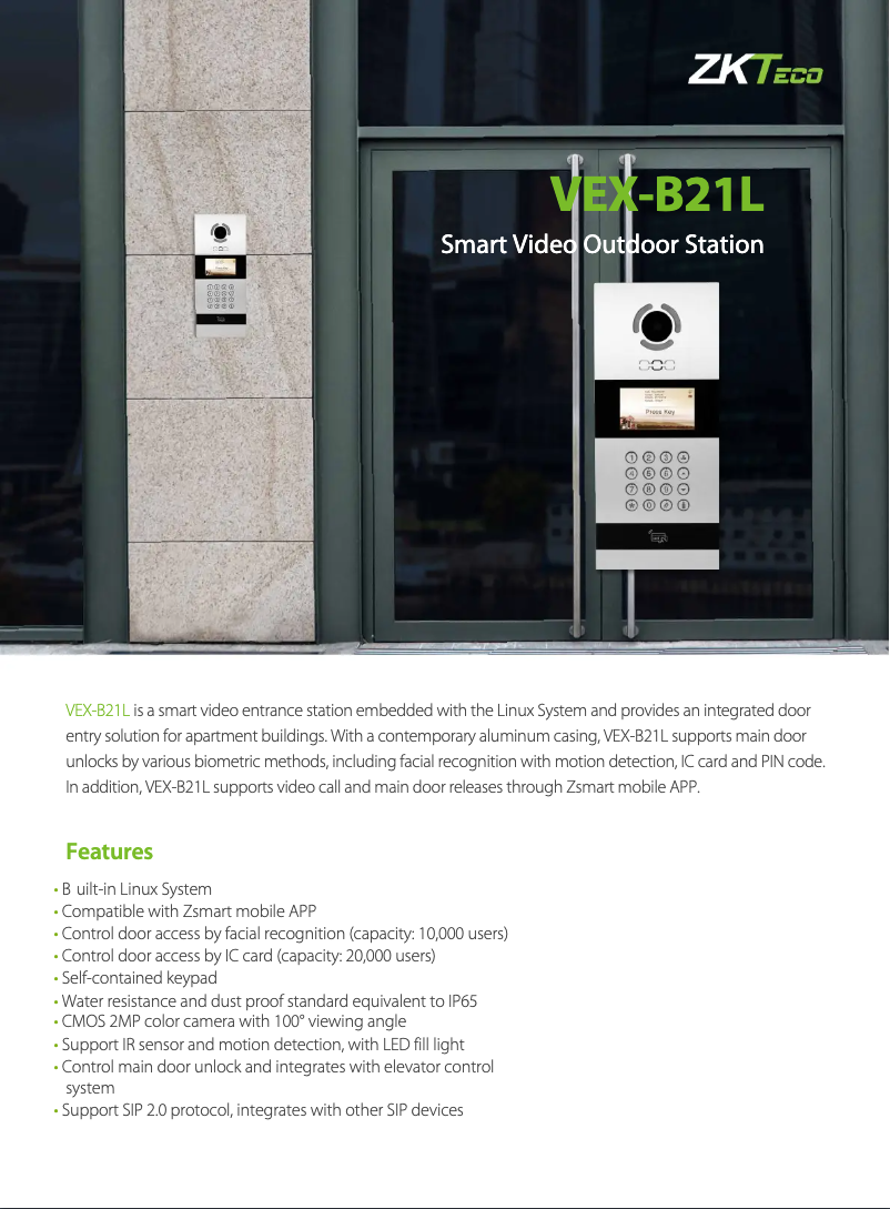 Imagen de la primera página del manual del dispositivo VEX-B21L