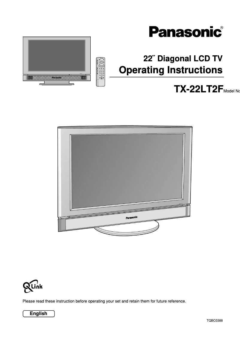 Imagen de la primera página del manual del dispositivo Viera TX-22LT2F