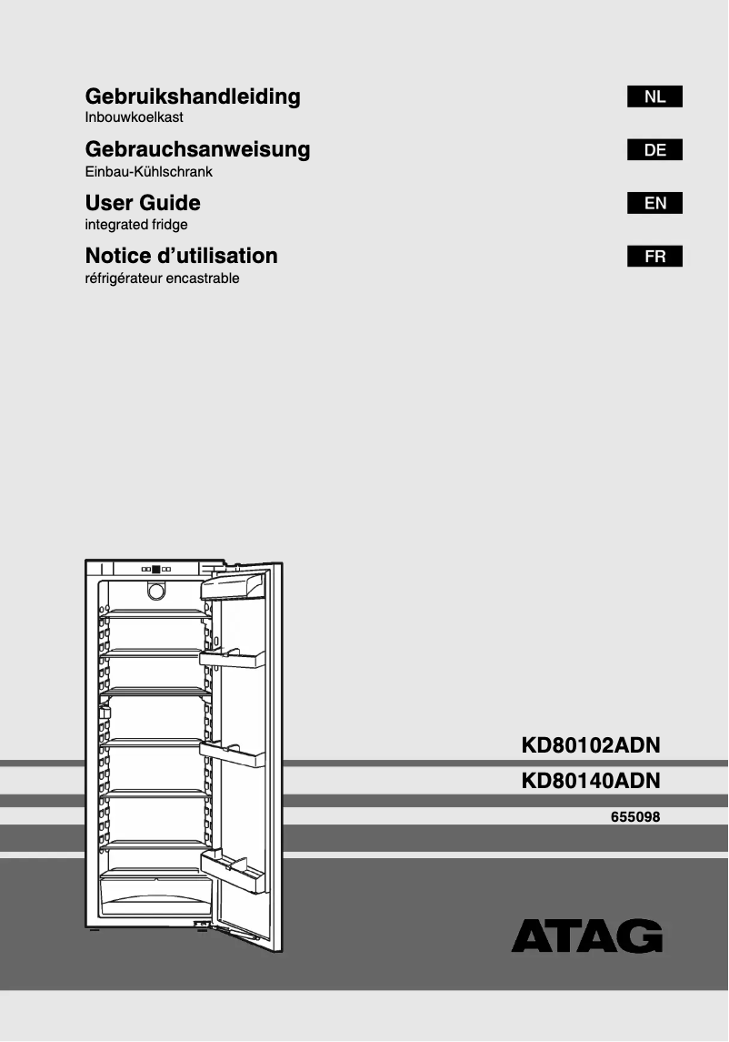 Página 1 del manual Manual de instrucciones Atag KD80140ADN