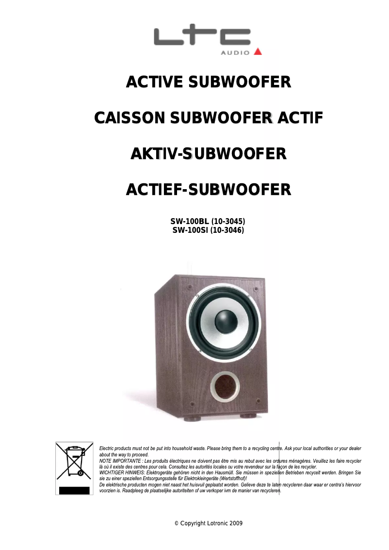 Imagen de la primera página del manual del dispositivo SW100