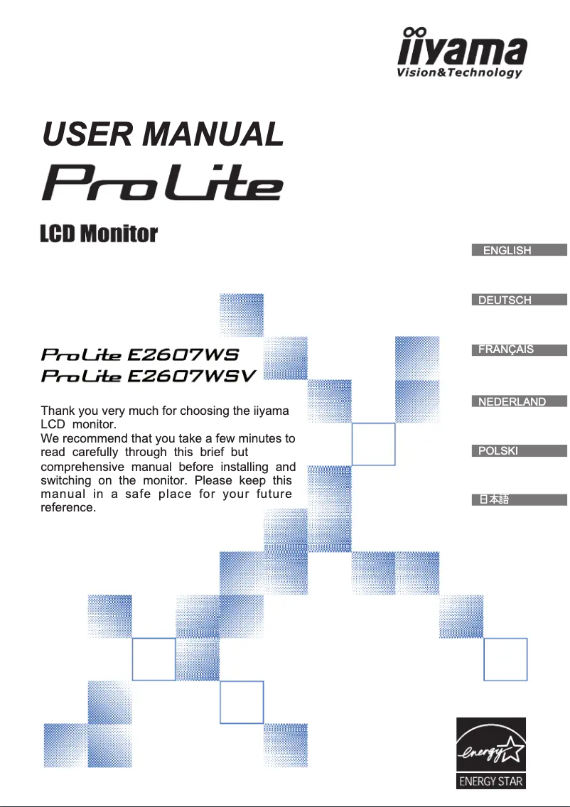 Página 1 del manual Manual de usuario Iiyama ProLite E2607WS-1