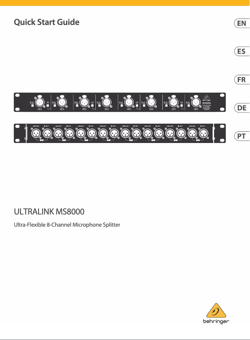 Imagen de la primera página del manual del dispositivo ULTRALINK MS8000