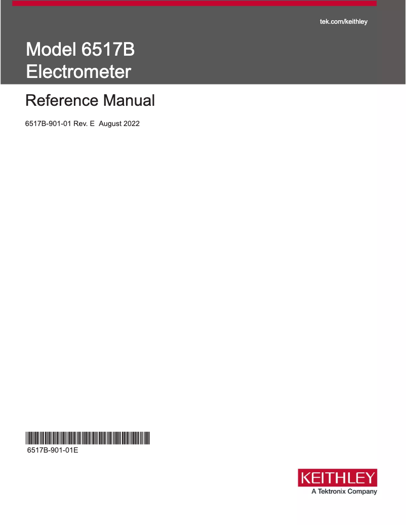 Imagen de la primera página del manual del dispositivo 6517B