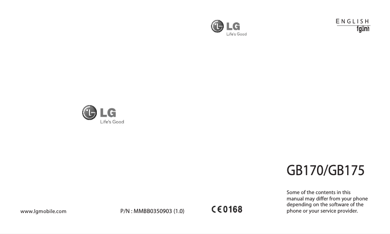 Página nº 1 - Manual de usuario LG GB170
