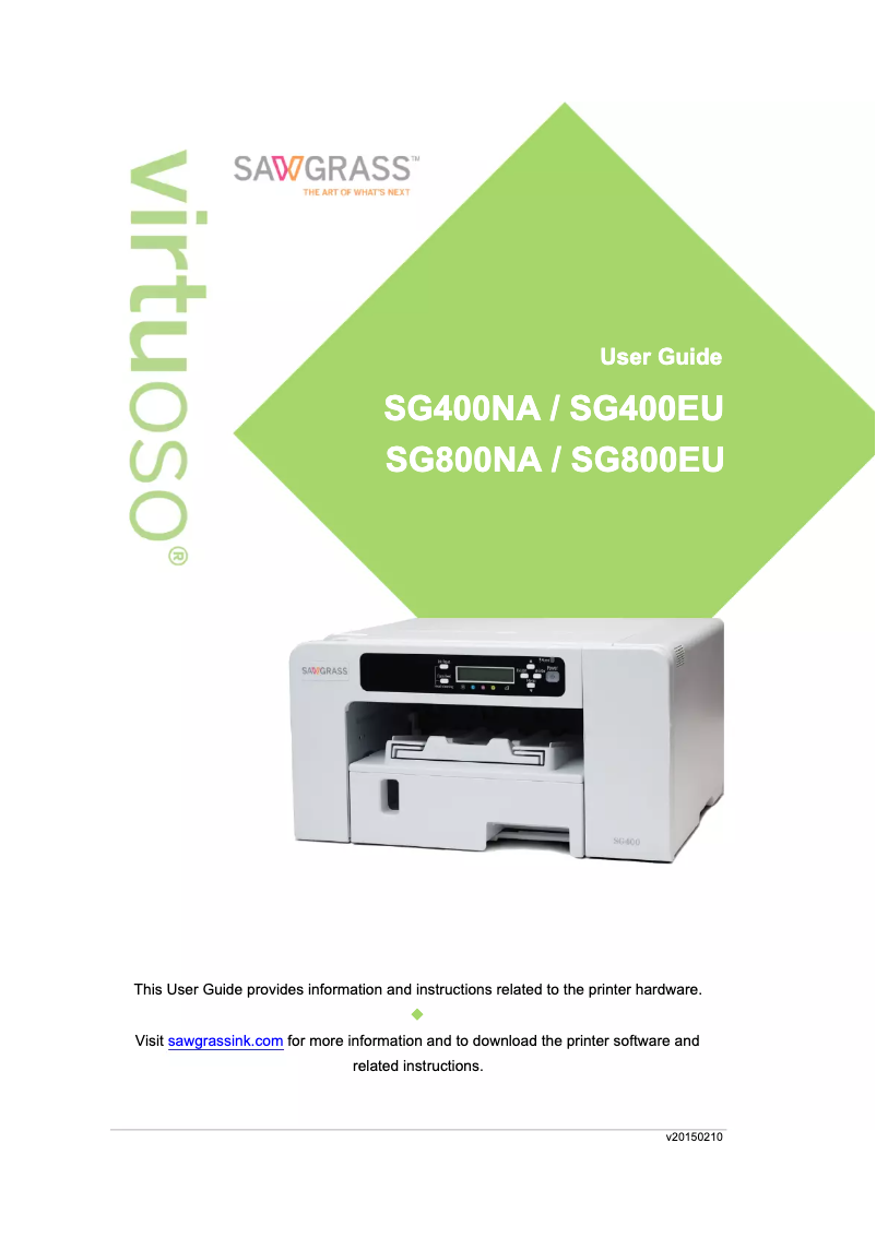 Imagen de la primera página del manual del dispositivo Virtuoso SG400EU